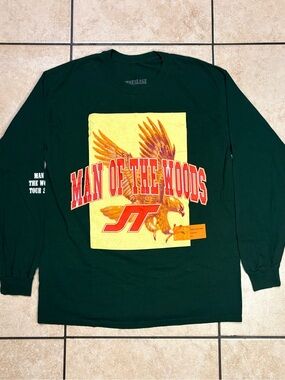 Dark Green Man of the Woods Long-Sleeve Graphic Tee